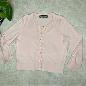 Karl Lagerfield Pastel Pink Pearl Crop Cardigan Size Small